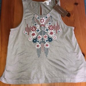 Francesca’s Miami Brand Taupe Suede Tank